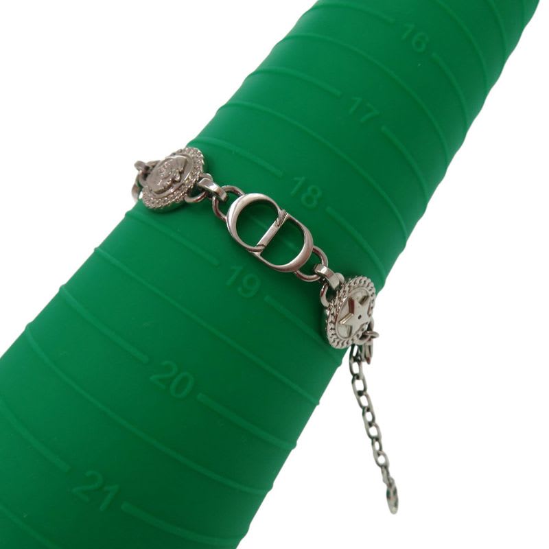 Dior Chain Bracelet Etoile CD Logo Motif Metal Silver 1107