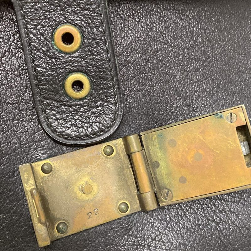 Hermes Second Bag Pochette Jet Black Gold Hardware Leather