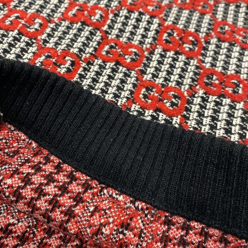 Gucci Skirt Setup Women - 731007 Xkcm8 731011 Xkcm8 Black White And Red Knit GG