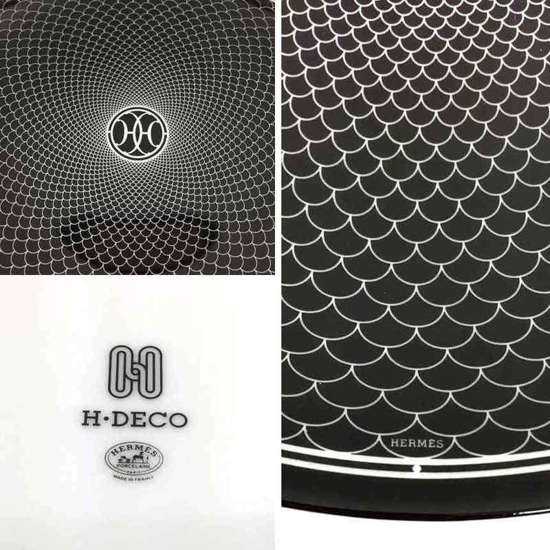 Hermes Plate Pair H Deco Ash Dess Ert Aq7126