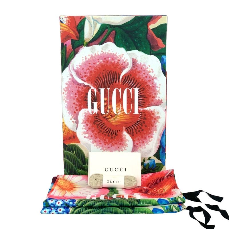 Gucci Ace Sneakers Shoes Leather Multicolor Unused Strawberry Logo