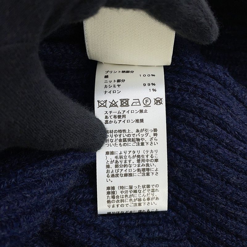 Hermes Sweater Horse Ribbon Decoration Twill Lane High Neck Knit Cashmere Silk