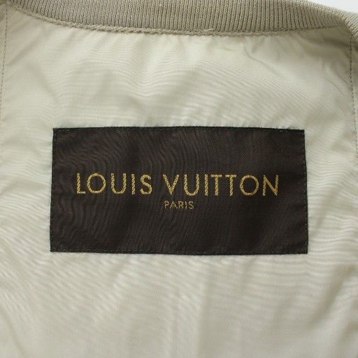 Louis Vuitton Collarless Jacket Blouson Nylon Zip Up 46 S-M Beige XZ - GY18