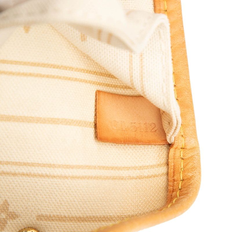 Louis Vuitton Damier Azure Neverfull MM Tote Shoulder Bag N51107 White Ivory