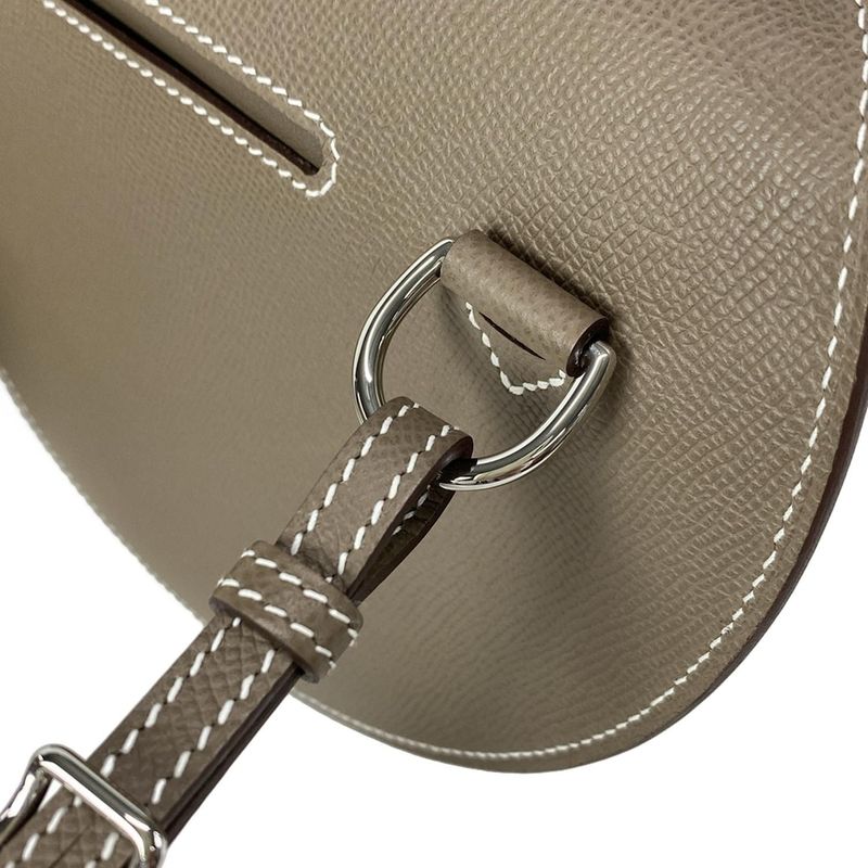 Hermes Shoulder Bag Petite Cours Etoupe Silver Hardware