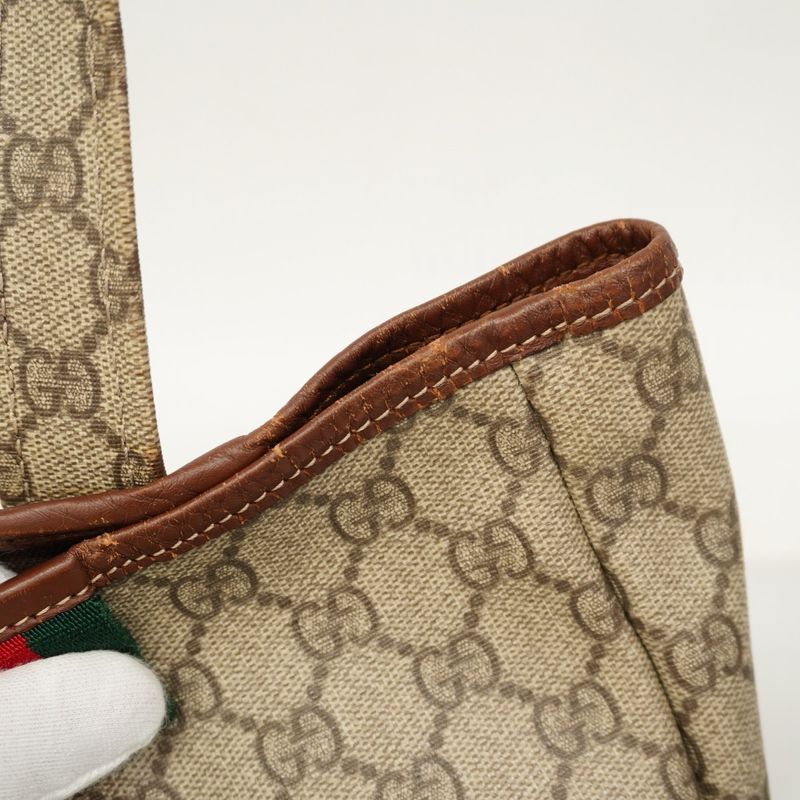 Gucci Tote Bag GG Supreme Sherry Line 211134 PVC Brown Chien Pan Gold Hardware