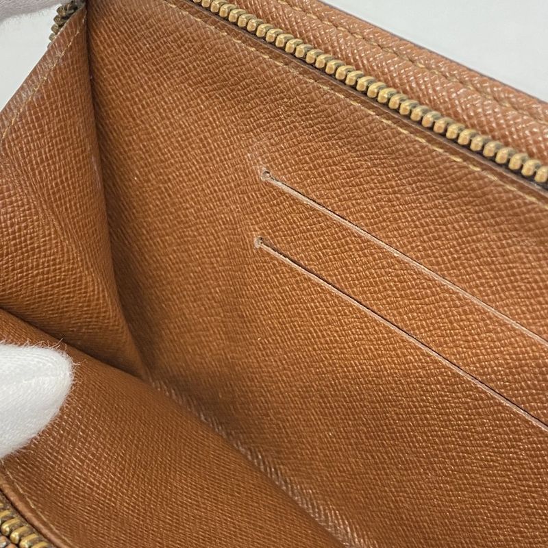 Louis Vuitton Long Wallet Monogram Porte Monnaie Zip M61727 Brown Men Women