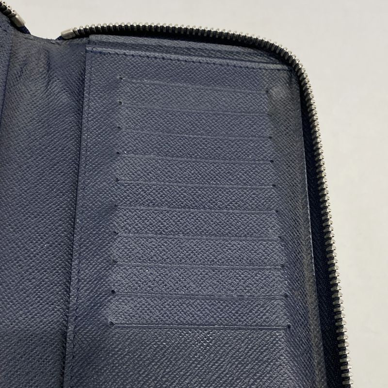 Louis Vuitton Epi Zippy Wallet Vertical M61828 Blue Marine Men's