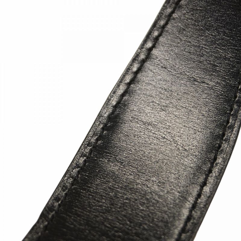 Hermes Belt Ashe O'carré Box Calf Togo Black Blue Tompet Silver Hardware X