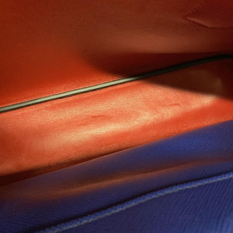 Prada Tote Double Medium Bag Bn2775 Blue Leather