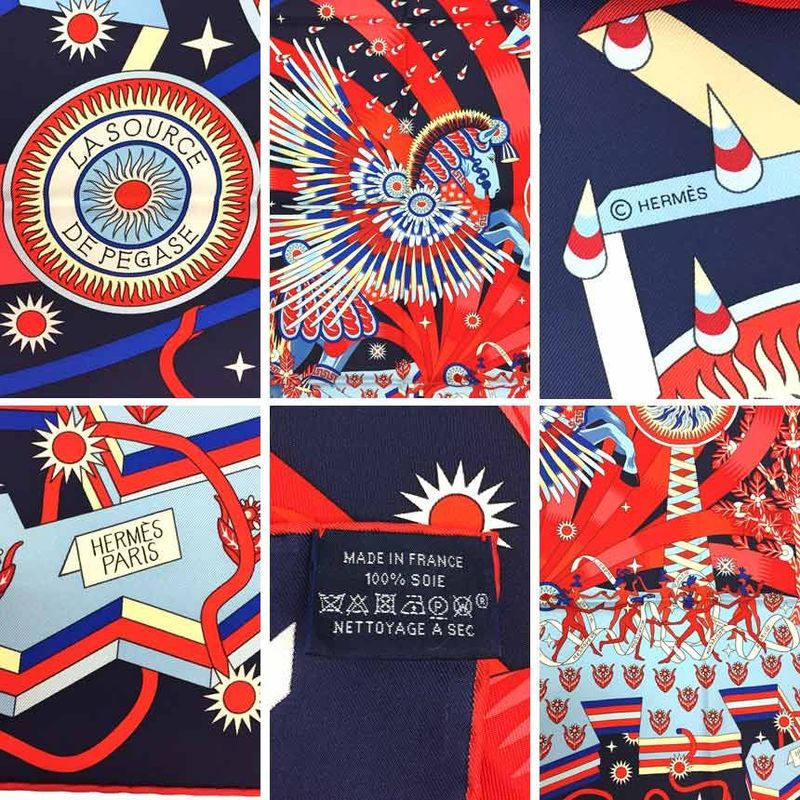 Hermes Scarf Carre 90 Source of Pegase Pegasus Aq7379