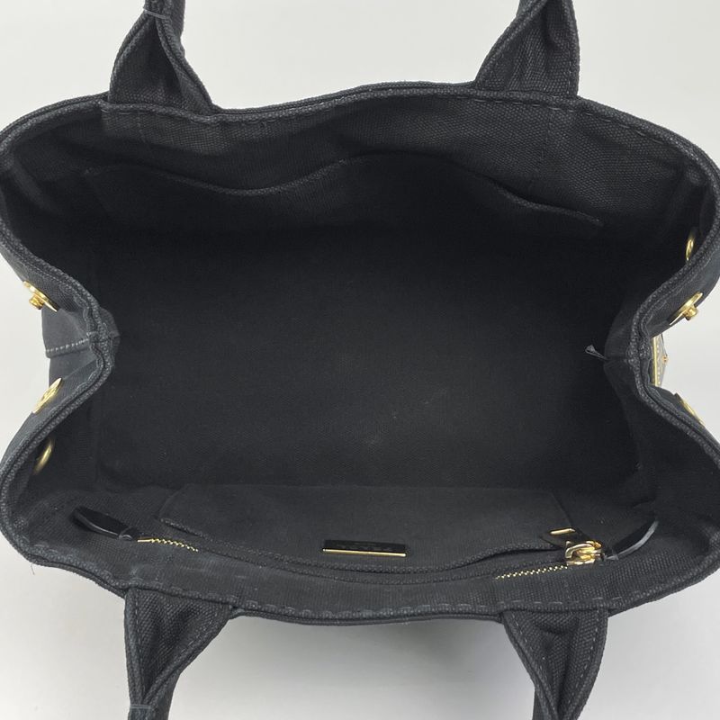Prada Canapa Tote 2way Shoulder Bag Tote Canvas Nero (Black) Women