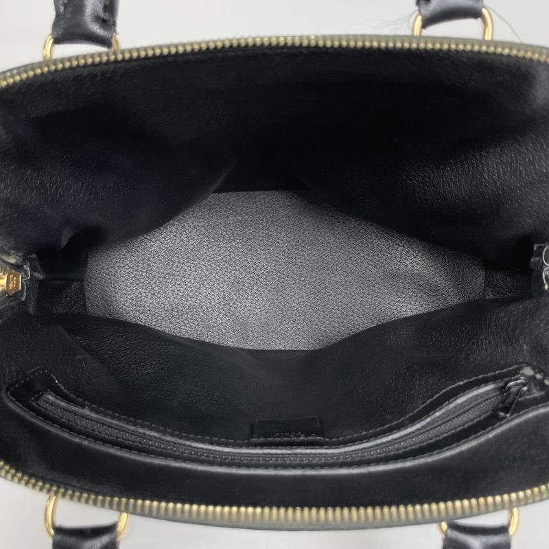 Celine Macadam Pattern Handbag Coated Canvas Black Women