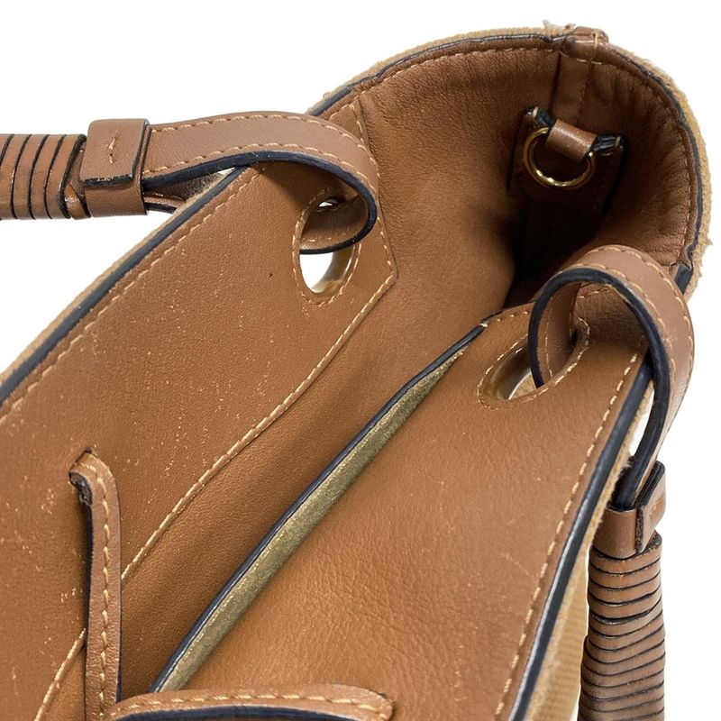 Loewe Handbag Anagram Tote Mini Brown Leather
