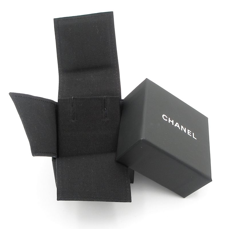 Chanel Earrings - Gold X Black X Clear Crescent Moon Coco Mark