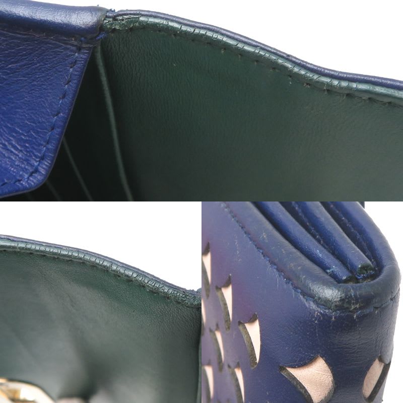 Bulgari Long Isabella Rossellini Navy Wallet