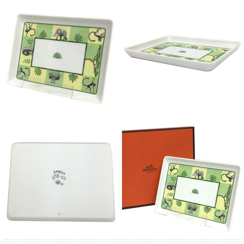 Hermes Africa Green Tray Accessory Case Aq7525