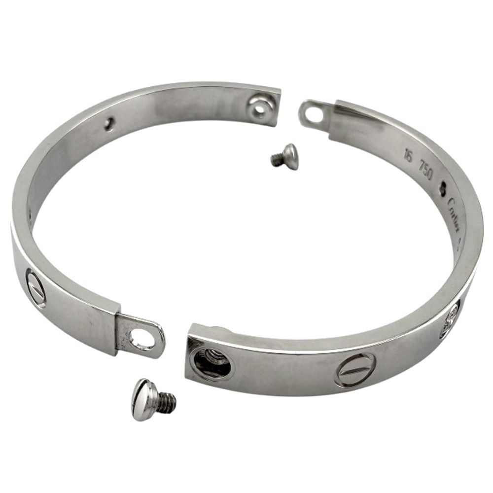 Cartier Love Bracelet with Driver Bangle 18k K18 White Togo Old Diamond Ladies