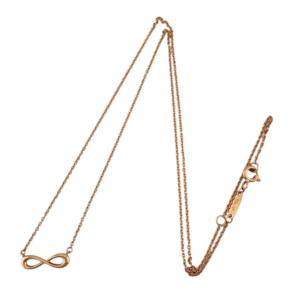 Tiffany Infinity Necklace 18k K18 Pink Gold Women's Tiffany & Co Used Tiffany