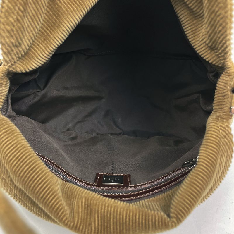 Fendi Zucca Logo Shoulder Bag One Shoulder Handbag Shoulder Bag Corduroy Brown