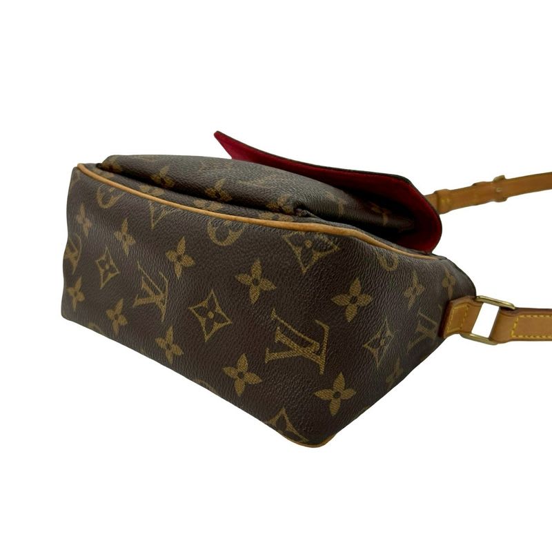 Louis Vuitton PM Monogram Leather Mini Shoulder Bag Pochette Sacoche Brown 76197