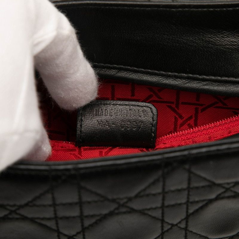 Dior Canage Lady Dior One Shoulder Bag Black Leather Women's Dior