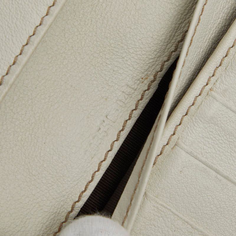 Gucci GG Canvas W Hook 203550 White Beige Canvas Leather Ladies Gucci