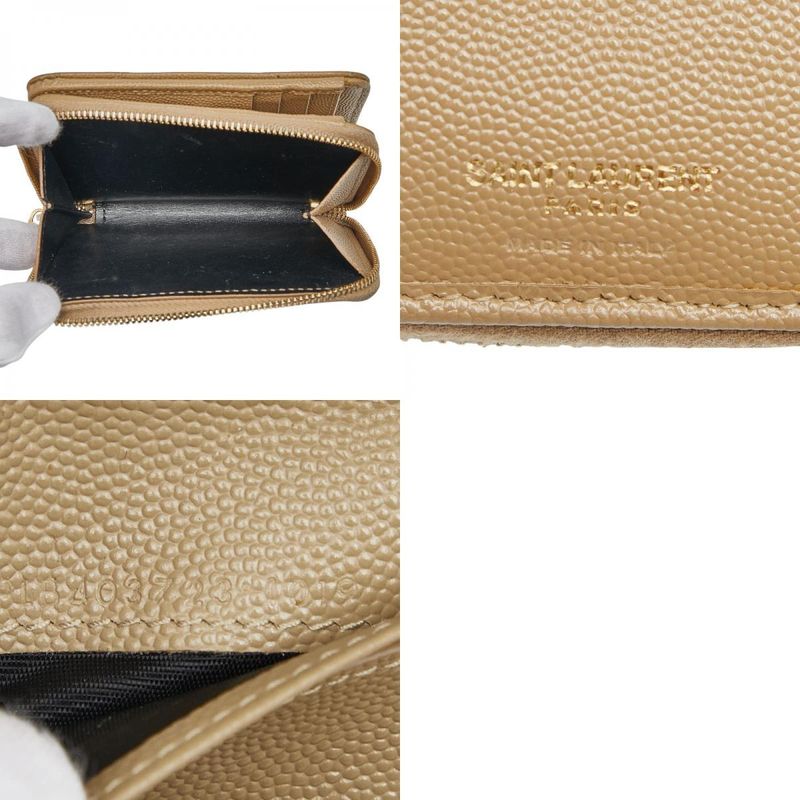 Saint Laurent YSL Monogram 403723 Beige Leather Women's Saint Laurent