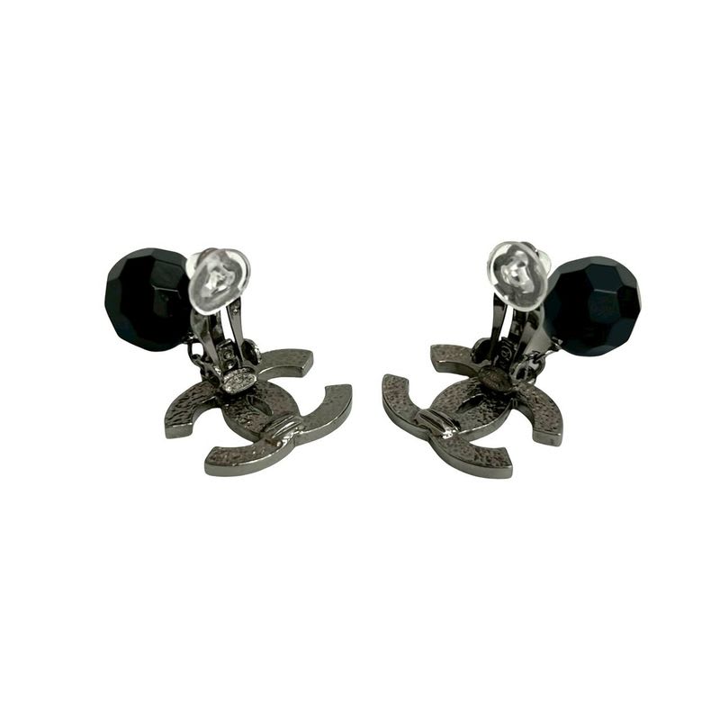 Chanel Coco Mark Motif Plated Earrings Ear Cuff Accessories Small 11V