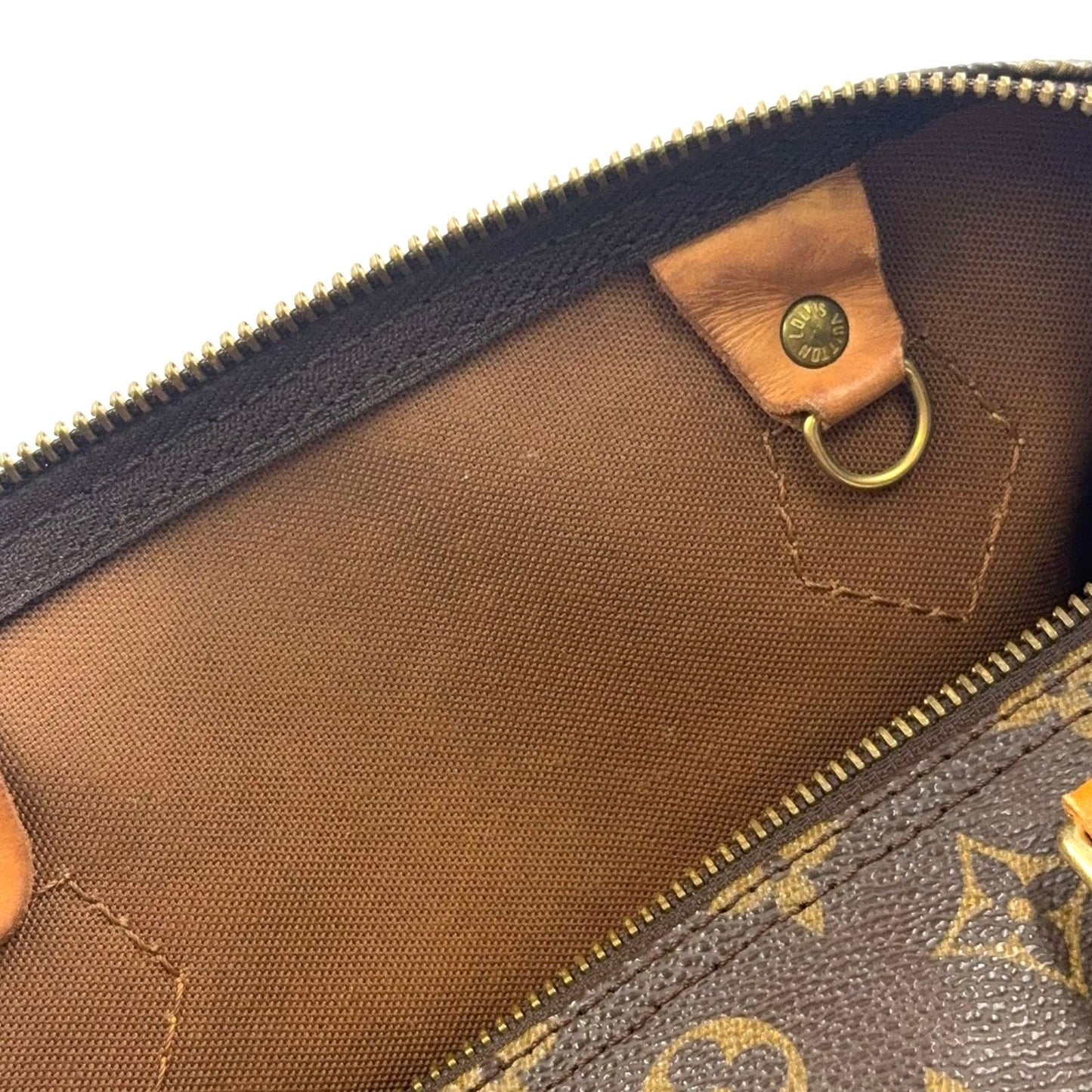 Louis Vuitton Speedy 30 Monogram Monogram Leather ×PVC Brown Hand Bag Gold
