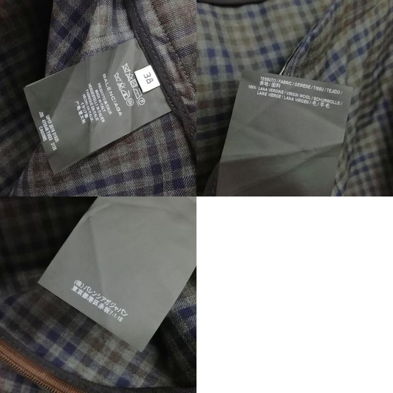 Balenciaga 2016 Wool Check Skirt Modified 38 Charcoal