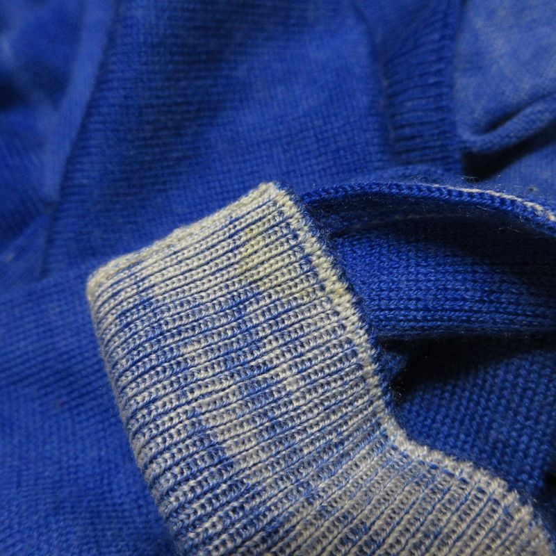 Prada Wool Silk Blend V-Neck Knit Cardigan Size 44 Blue Women's Preowned Used