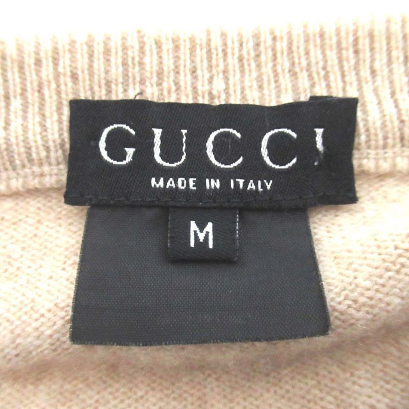 Gucci Tom Ford Period Long Sleeve Knit Sweater M Size Beige Men's Used