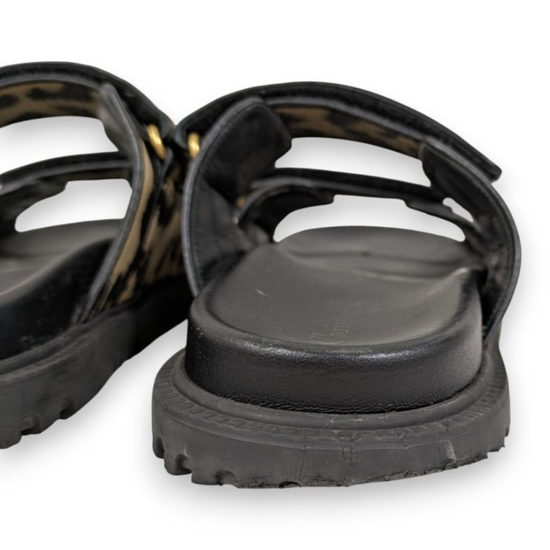 Christian Dior Act Leopard Slide Sandals Approx 24cm (9.45in) Beige Black
