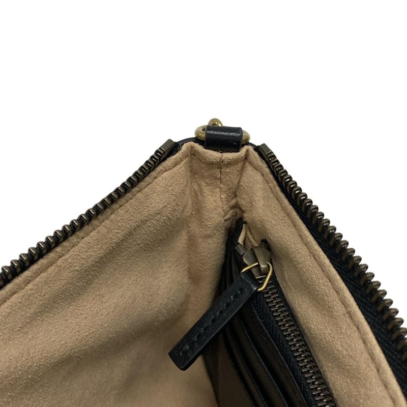 Gucci Shoulder Bag Ggmarmont 443447 Black Chain Wallet Leather