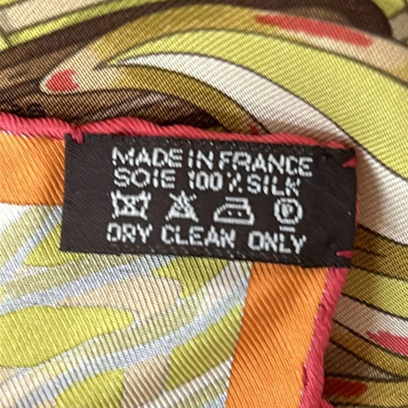 Hermes Scarf Carré 90 Orange×beige×multi Les Sangles de Phoebus