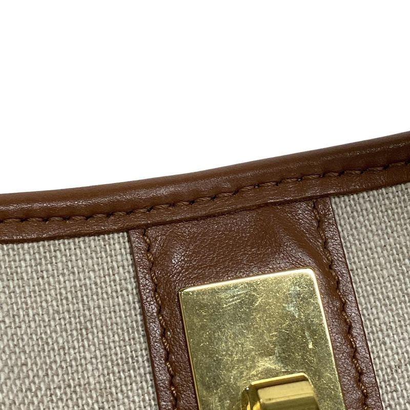 Celine Handbag 16 Bucket Bag Ivory and Brown