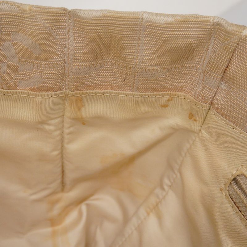 Chanel Tote New Travel Nylon Beige Chien Pan Gold Hardware Women's