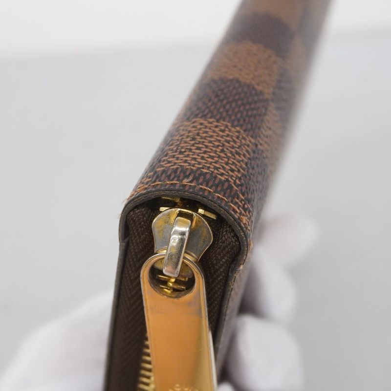 Louis Vuitton Long Wallet Damier Zippy Wallet N41661 Ebène Men Women Unisex