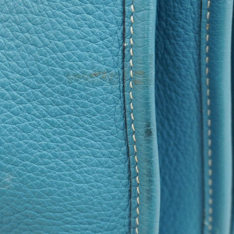 Hermes Shoulder Bag Evelyn 2PM Taurillon Clemence Blue Jean Silver Hardware □I