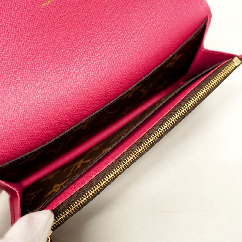 Louis Vuitton Long Wallet Monogram Portefeuille Emily Flower Charm M64202 Rose