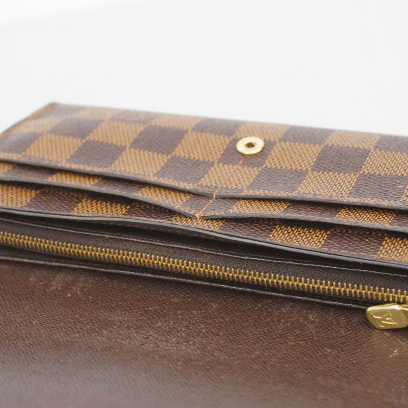 Louis Vuitton Damier Portefeuille Sarah N63209 Ebène Women's Long Wallet