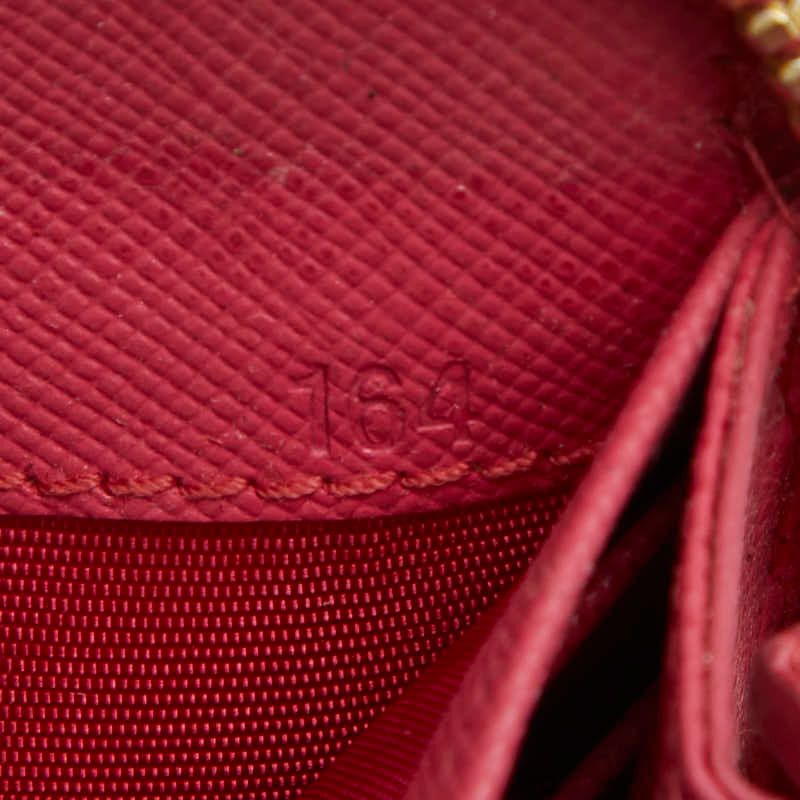 Prada Logo Round Zipper Long Wallet 1ml506 Pink Saffiano Leather Women Prada