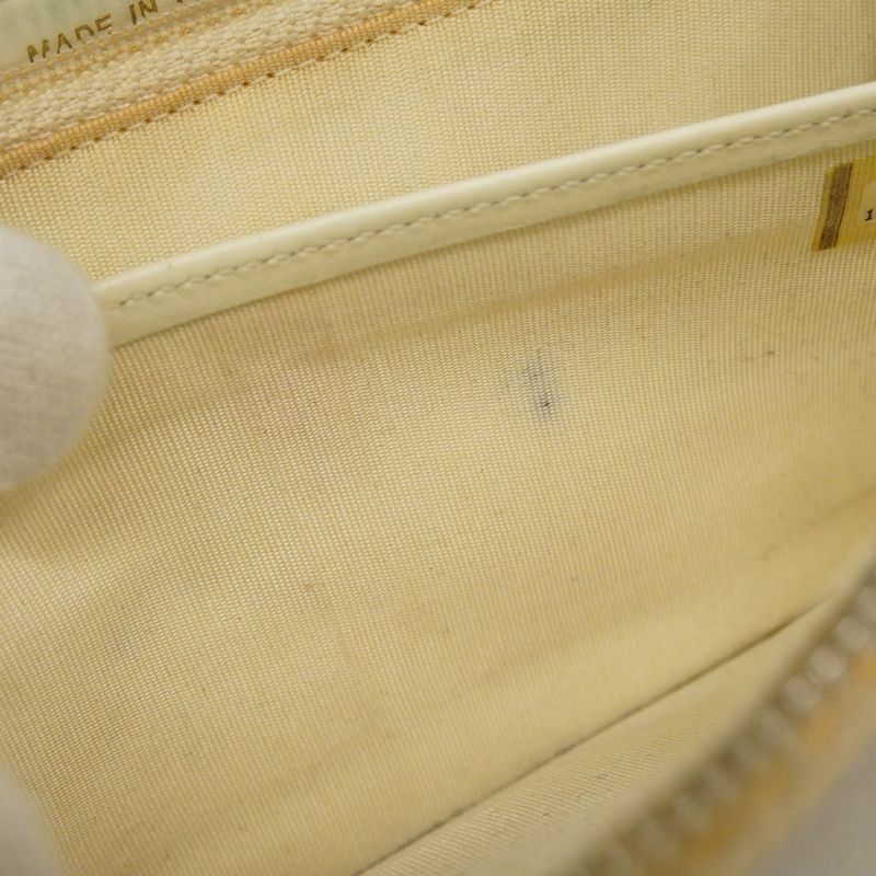 Chanel Long Wallet Canvas Yellow Silver Hardware Women