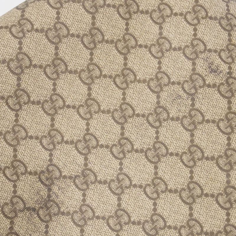 Gucci Tote Bag GG Supreme 211137 PVC Beige White Silver Hardware Women's