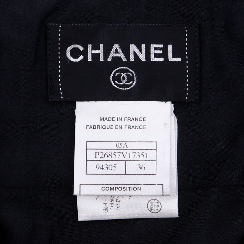 Chanel Tiered 05a P26857v17351 Tweed Black Women's Skirt