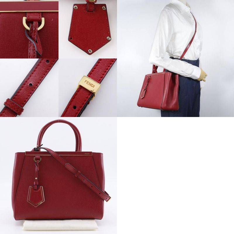 Fendi Petit Toujours 2way Shoulder 8bh253 Leather Red Women's Handbag