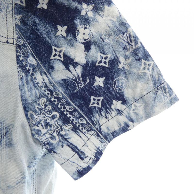 Louis Vuitton Monogram Bandana Short Sleeve Denim Shirt Hns17wnw2 S Shirt