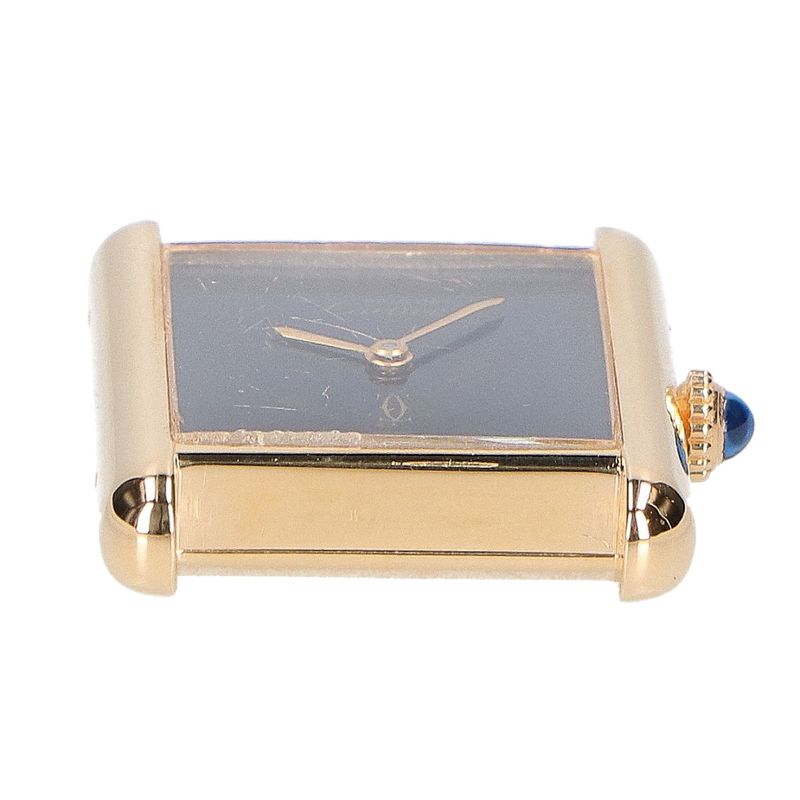 Cartier 76-81 925 Must Tank Vermeil Lm Black Dial with Manual Winding