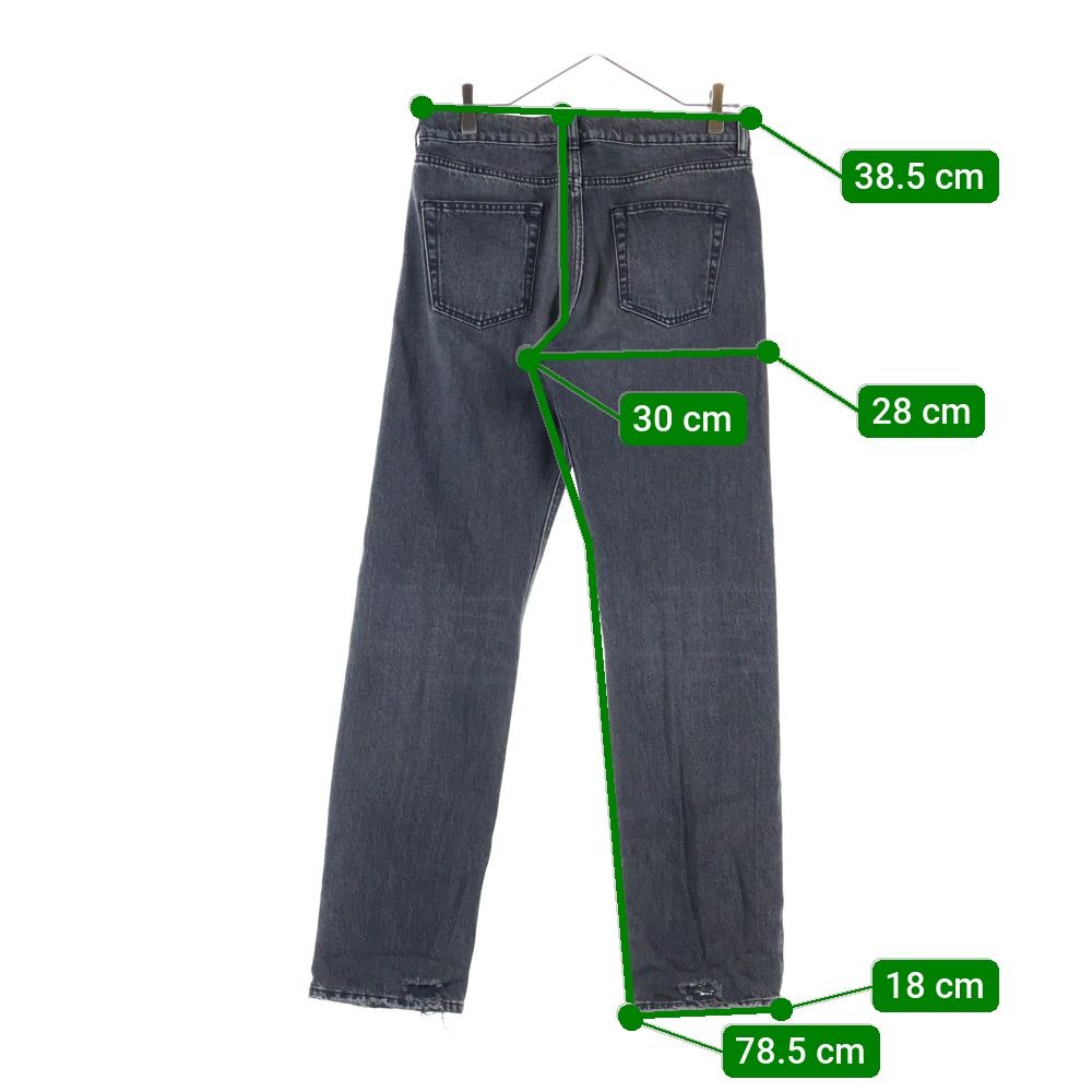 Balenciaga 18ss Distressed Washed Straight Denim Pants Black 486225 Tue14